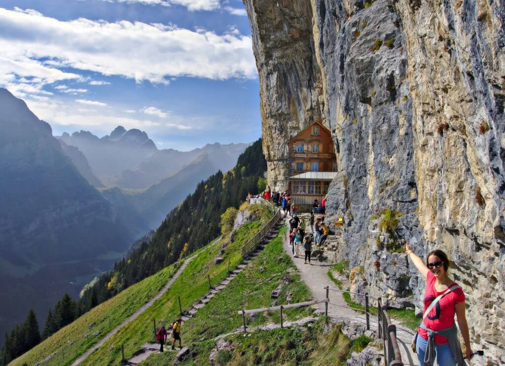 A beautiful hike to the Seealpsee and Hotel Aescher, Appenzell