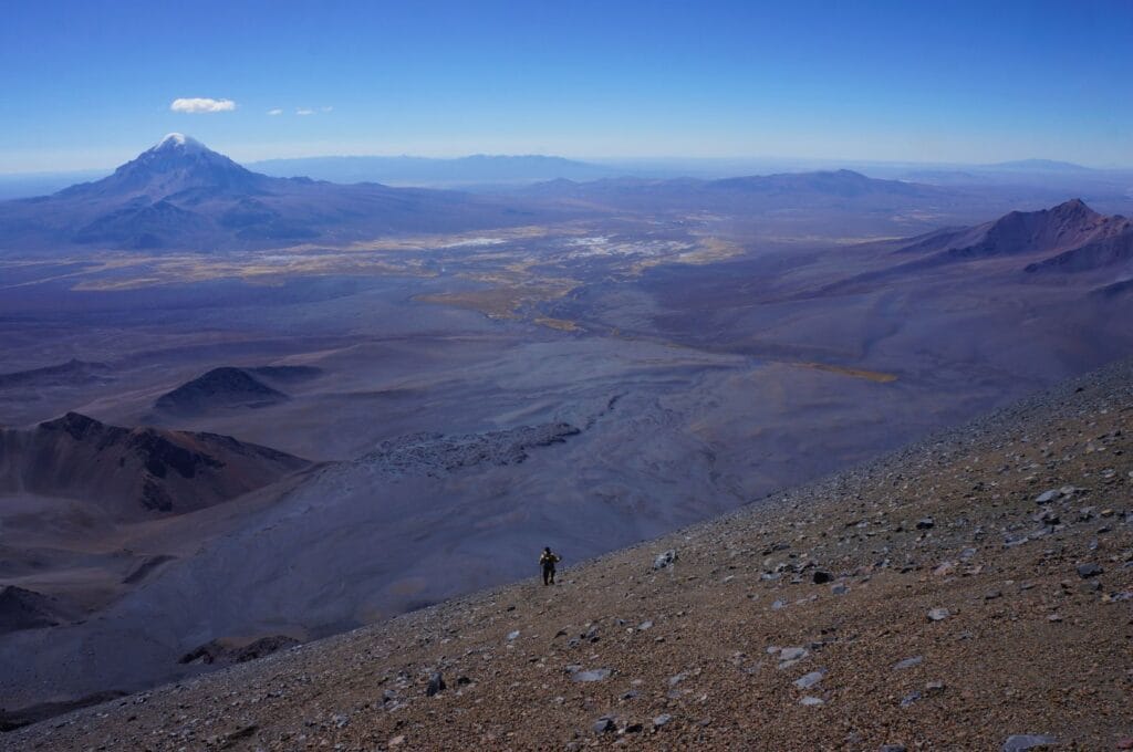 view from the slopes of Parinacota
