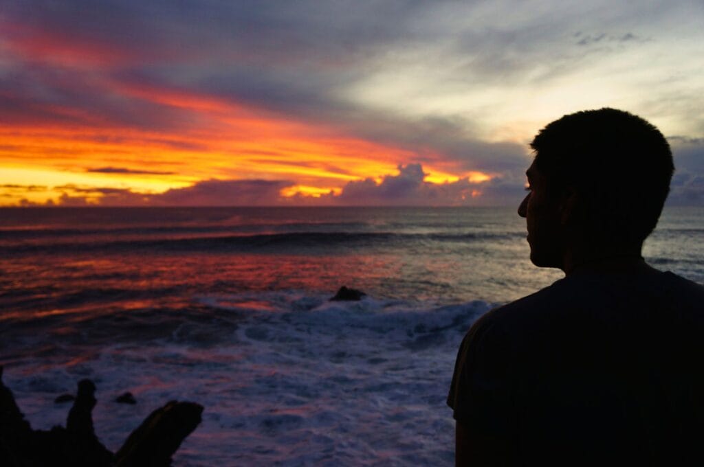 sunset from Easter Island