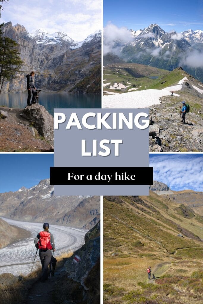 packing list for a day hike