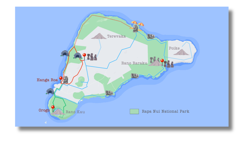 map of Easter Island and its highlights