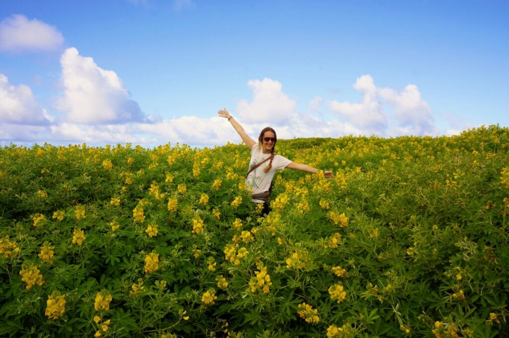 Fabienne on Easter Island