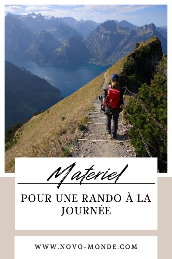 notre matériel pour un trek à la journée