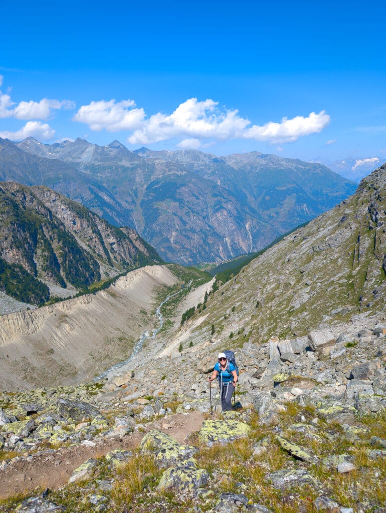 Scree on the trail to Bigerhorn before Bordierhütte SAC