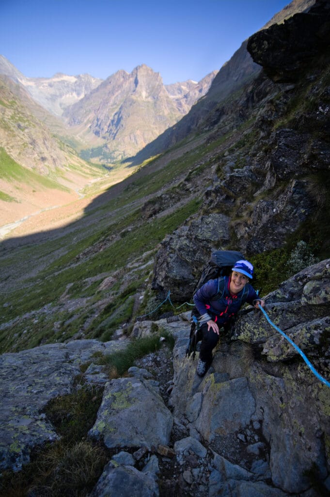 Fabienne sourit encore dans le col de Valcornera