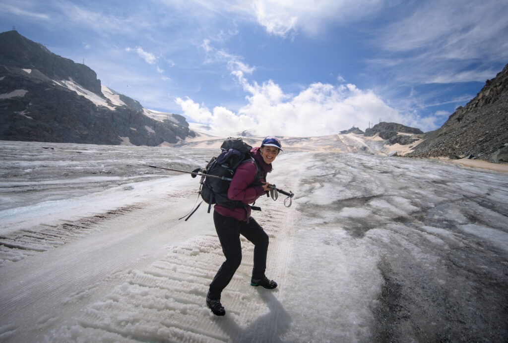 Fabienne sur le glacier de Théodule