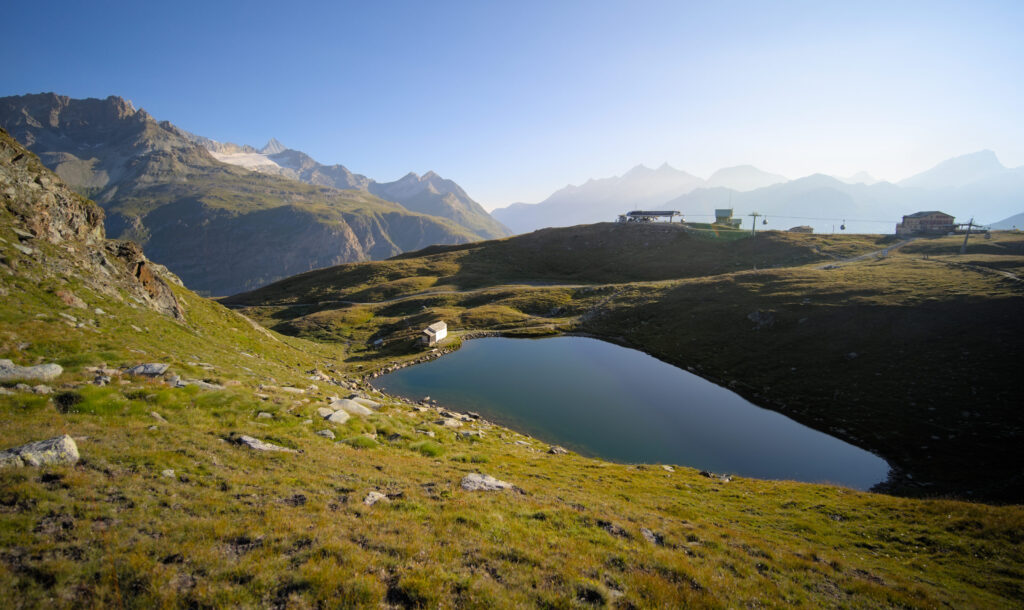 télécabine du schwarzsee au-dessus de Zermatt