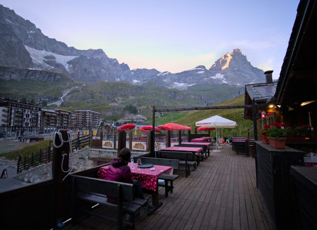 pizza au pied du Cervin à Cervinia