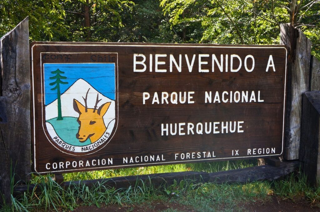 panneau du parc huerquehue