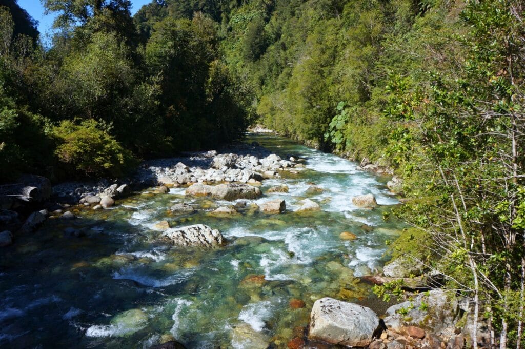 crossing a river