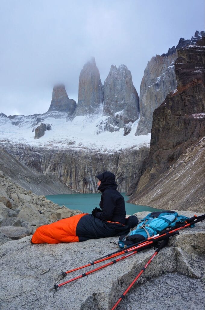 point de vue à la base des tours Torres del Paine