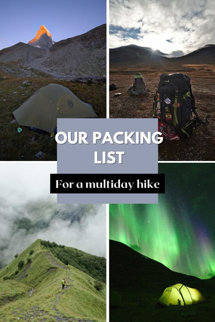 packing list for a multiday hike