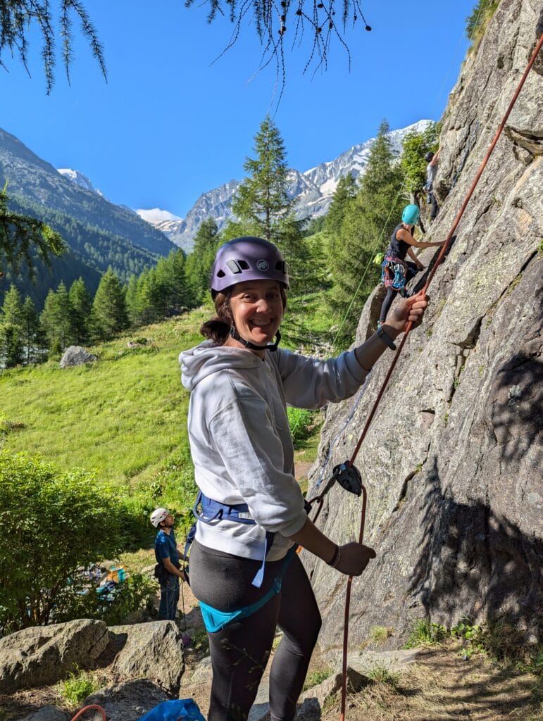 Fabienne à la grimpe