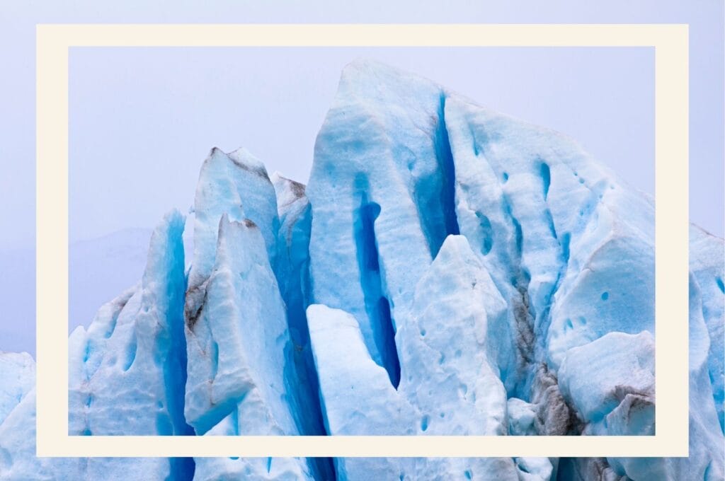 zoom on the ice in Los Glaciares park