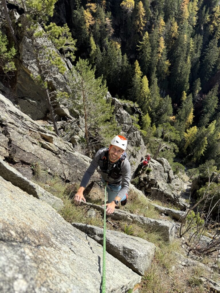 Benoit en escalade vers Champex