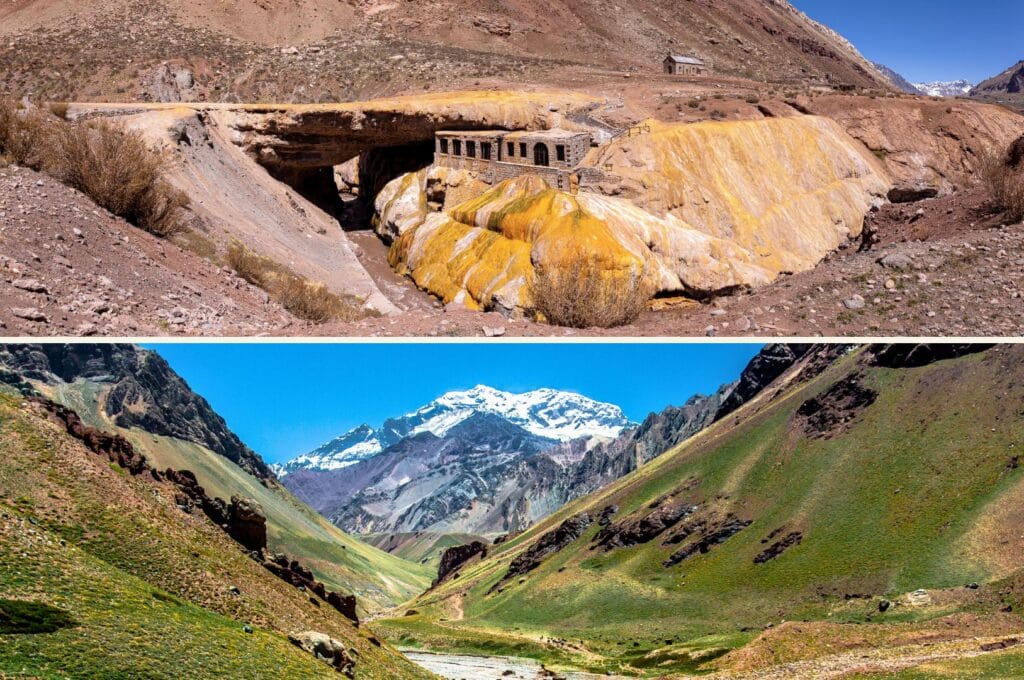 le puente del Inca non loin du parc provincial Aconcagua