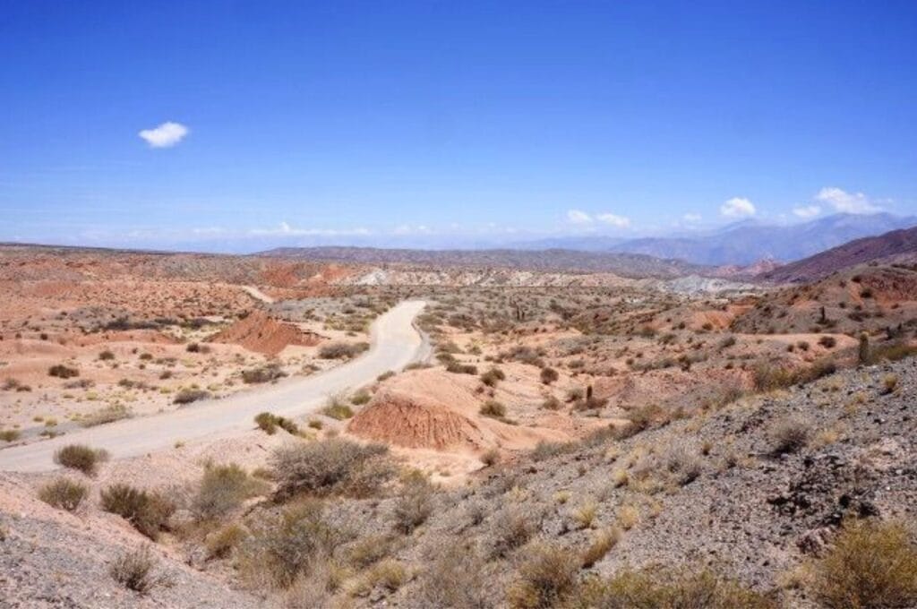 le route sur la boucle sud de salta