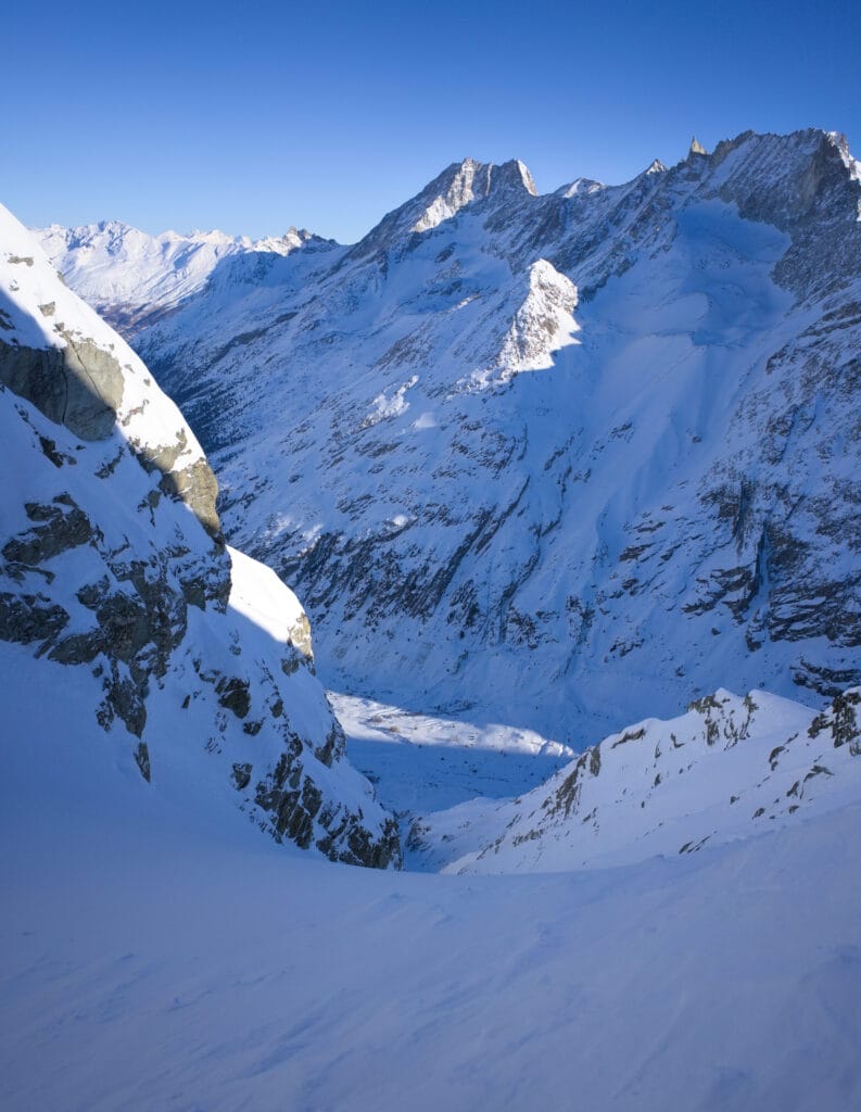 Vue depuis le sommet du couloir N-E Serre de Vuibé