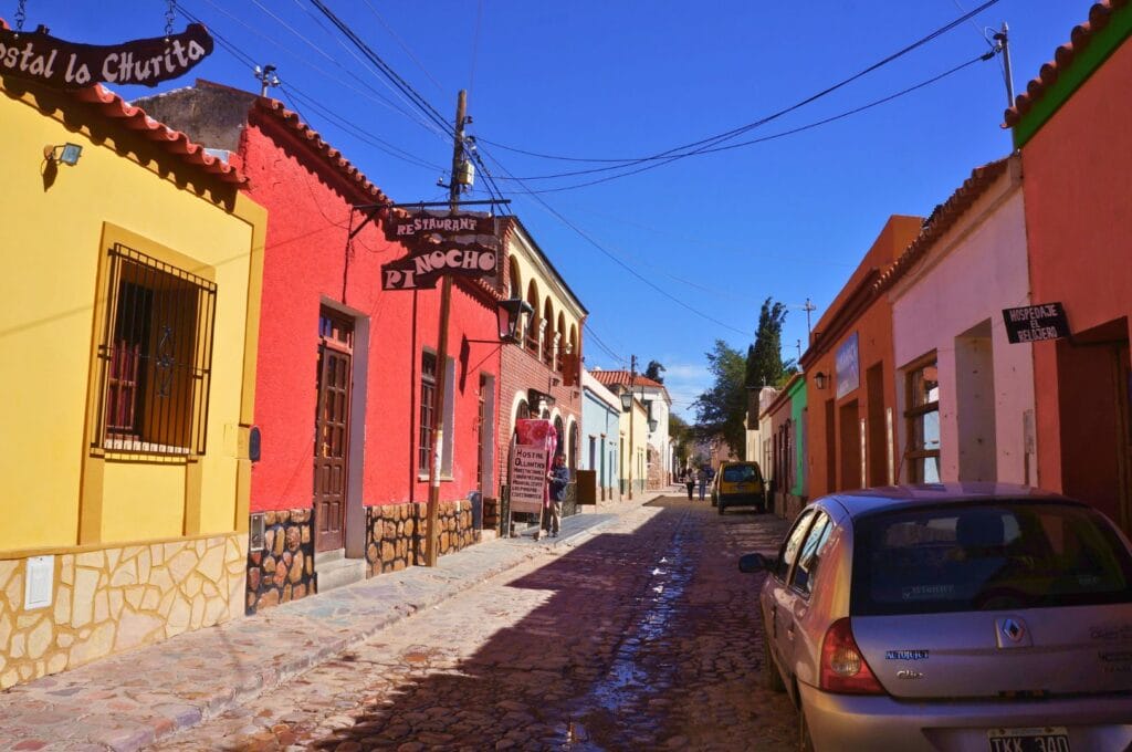 colorful street in Humahuaca, north of Salta