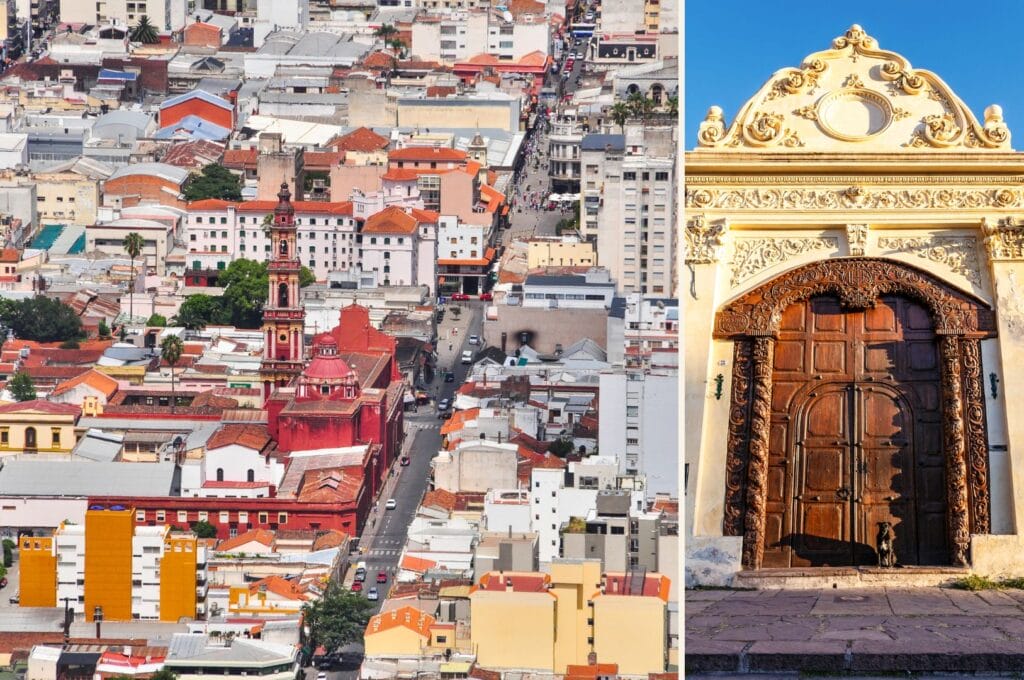 le centre-ville de Salta et la porte du couvent San Bernardo