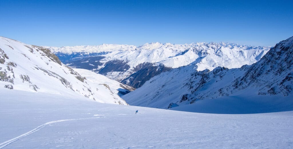 magnifique descente sur le glacier de Vouasson