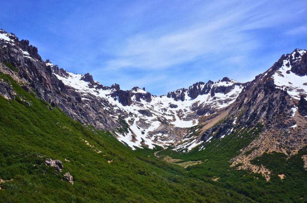 view of the mountain and vegetation from the Frey refuge path