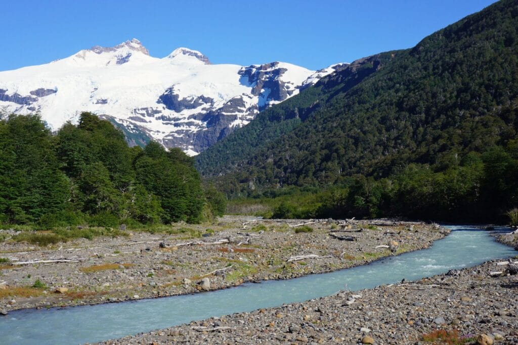 snow-capped mountains in nahuel huapi park