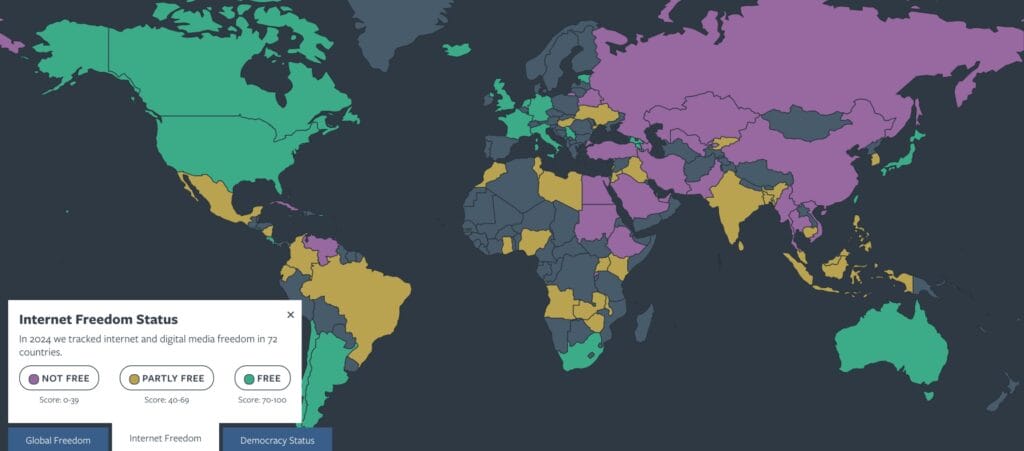 carte de la censure Internet dans le monde