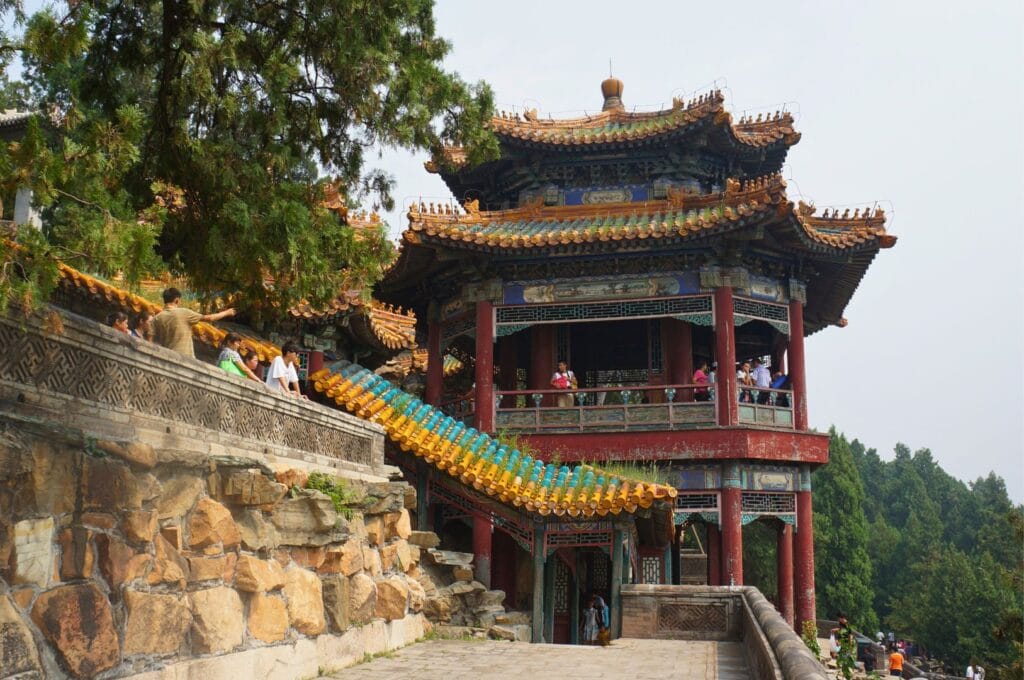 temple au toit multicolore à Pékin