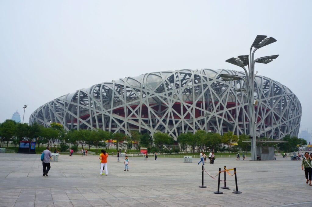 le stade olympique de Pékin surnommé le "nid d'oiseau"