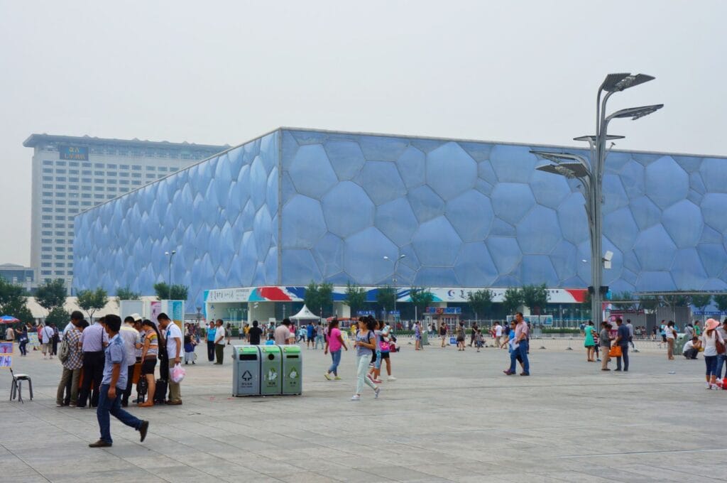 le water cube, le bâtiment renfermant la piscine olympique de Pékin